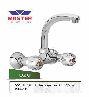 Master Wall Sink Mixer (Full Round) With Cast Neck (020)